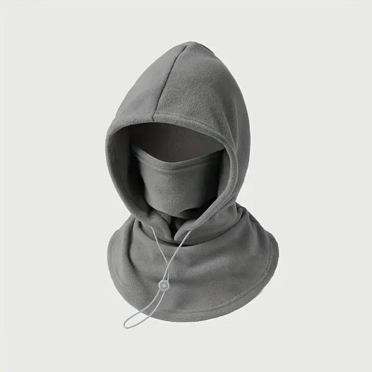 Integrated Flannel Warm Face Mask and Hat, Windproof and Warm for Outdoor Cycling, Autumn and Winter Style, Warm Hat with Neck Visor
