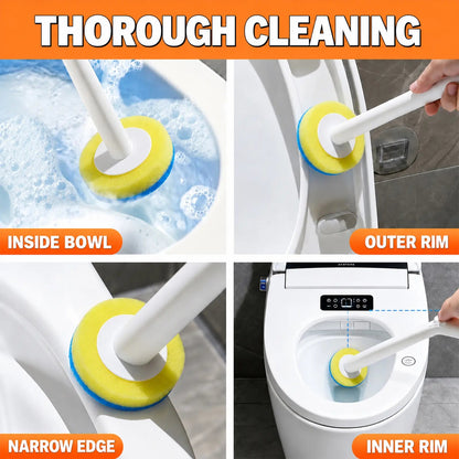 Toilet Brush Kit – 24 Refills, No-Touch Rotating System, 3–4 Months of Cleaning