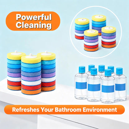 Toilet Brush Kit – 24 Refills, No-Touch Rotating System, 3–4 Months of Cleaning