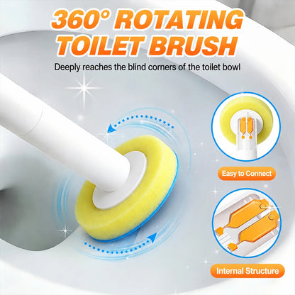 Toilet Brush Kit – 24 Refills, No-Touch Rotating System, 3–4 Months of Cleaning