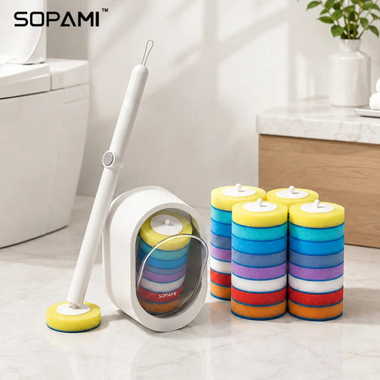 Toilet Brush Kit – 24 Refills, No-Touch Rotating System, 3–4 Months of Cleaning
