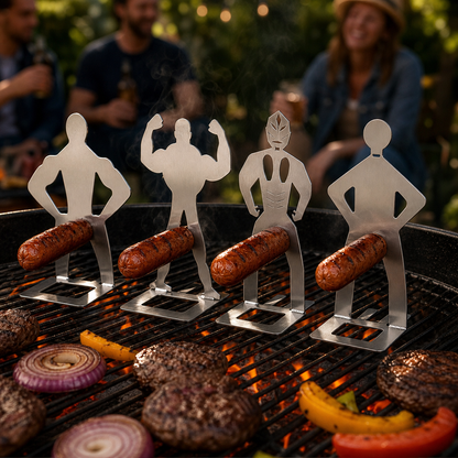 Stainless Steel BBQ Sausage Holder – Buy 1 Get 1 Free, 2 Pack, Funny Grilling Gadget Gift