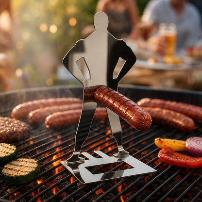 Stainless Steel BBQ Sausage Holder – Buy 1 Get 1 Free, 2 Pack, Funny Grilling Gadget Gift