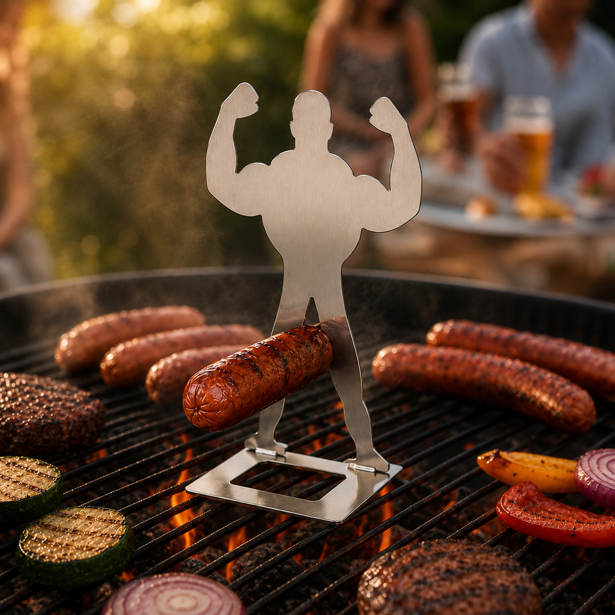Stainless Steel BBQ Sausage Holder – Buy 1 Get 1 Free, 2 Pack, Funny Grilling Gadget Gift