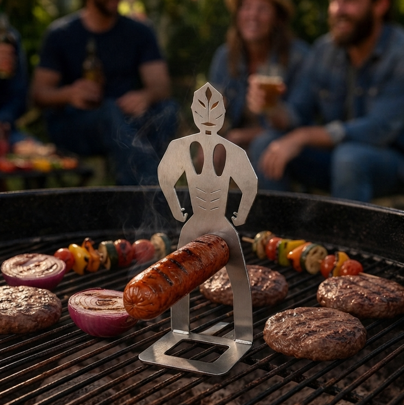 Stainless Steel BBQ Sausage Holder – Buy 1 Get 1 Free, 2 Pack, Funny Grilling Gadget Gift
