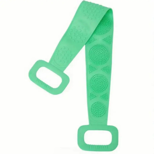 Dual-Sided Silicone Back Scrubber, Exfoliating Body Brush Strap, Gentle Bathing Accessory for All Skin Types, Shower Body Brush, Flexible Silicone Body Brush