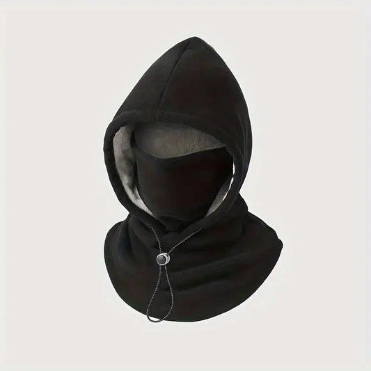 Integrated Flannel Warm Face Mask and Hat, Windproof and Warm for Outdoor Cycling, Autumn and Winter Style, Warm Hat with Neck Visor