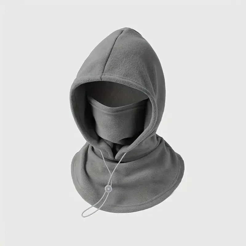 Integrated Flannel Warm Face Mask and Hat, Windproof and Warm for Outdoor Cycling, Autumn and Winter Style, Warm Hat with Neck Visor