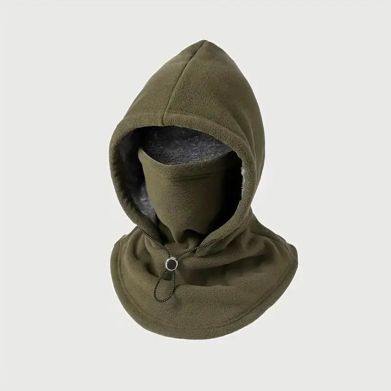 Integrated Flannel Warm Face Mask and Hat, Windproof and Warm for Outdoor Cycling, Autumn and Winter Style, Warm Hat with Neck Visor