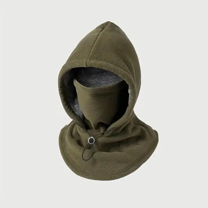 Integrated Flannel Warm Face Mask and Hat, Windproof and Warm for Outdoor Cycling, Autumn and Winter Style, Warm Hat with Neck Visor