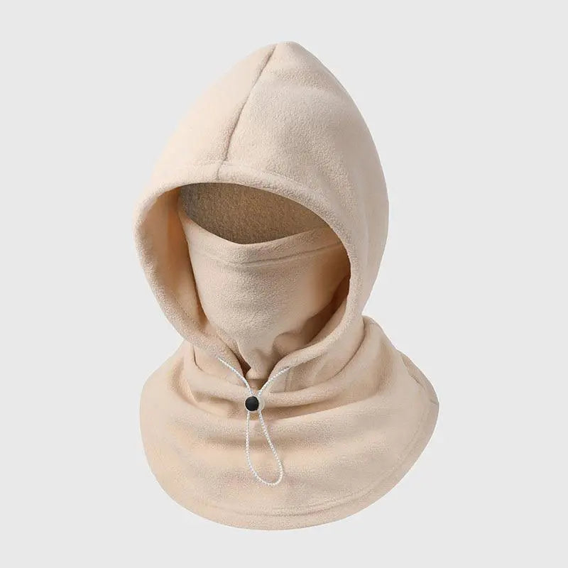 Integrated Flannel Warm Face Mask and Hat, Windproof and Warm for Outdoor Cycling, Autumn and Winter Style, Warm Hat with Neck Visor