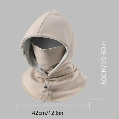 Integrated Flannel Warm Face Mask and Hat, Windproof and Warm for Outdoor Cycling, Autumn and Winter Style, Warm Hat with Neck Visor