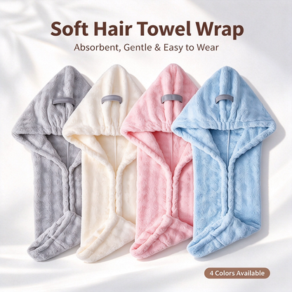 Extra-Thick Microfiber Hair Drying Towel Cap, Super Absorbent Quick-Dry Hair Wrap for Wet Hair, Buy 1 Get 1 Free